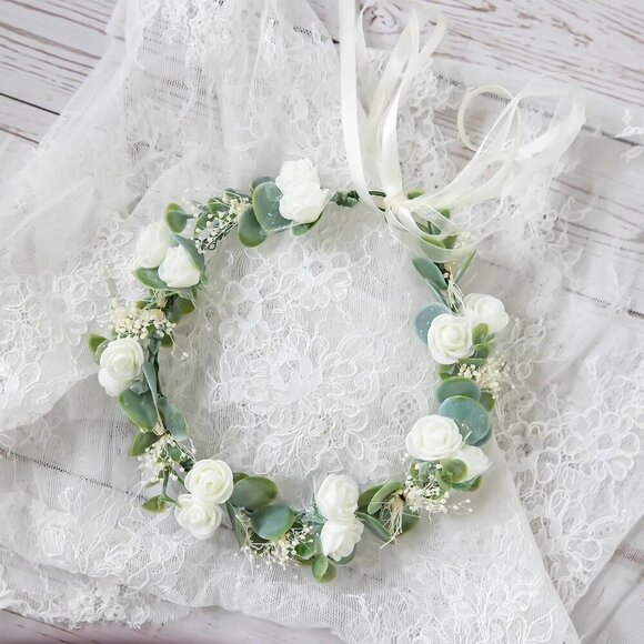 Flower Crown Floral Wreath Headband Wedding Festival Photo Props Womens main image 6